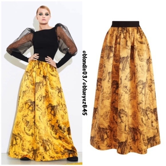 Alice + Olivia “Tina” angelo collage cherub Angel print ballgown skirt 2 NWT - Picture 2 of 5